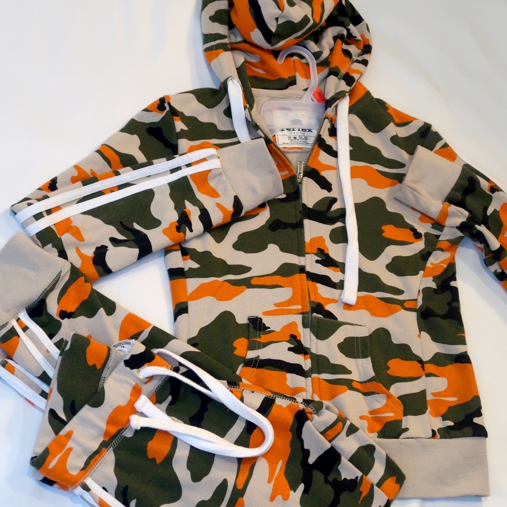 2 piece camouflage jogging suit.